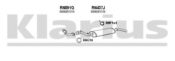 KLARIUS 720434U Exhaust System